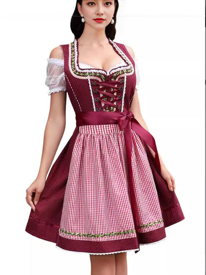 Halloween Maid Uniform Barpool Women's Sexy Mini Dress Dirndl