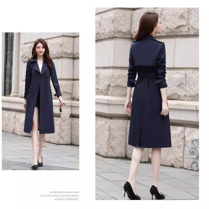 Silky Draping Effect Women's Clothing Overknee Coat