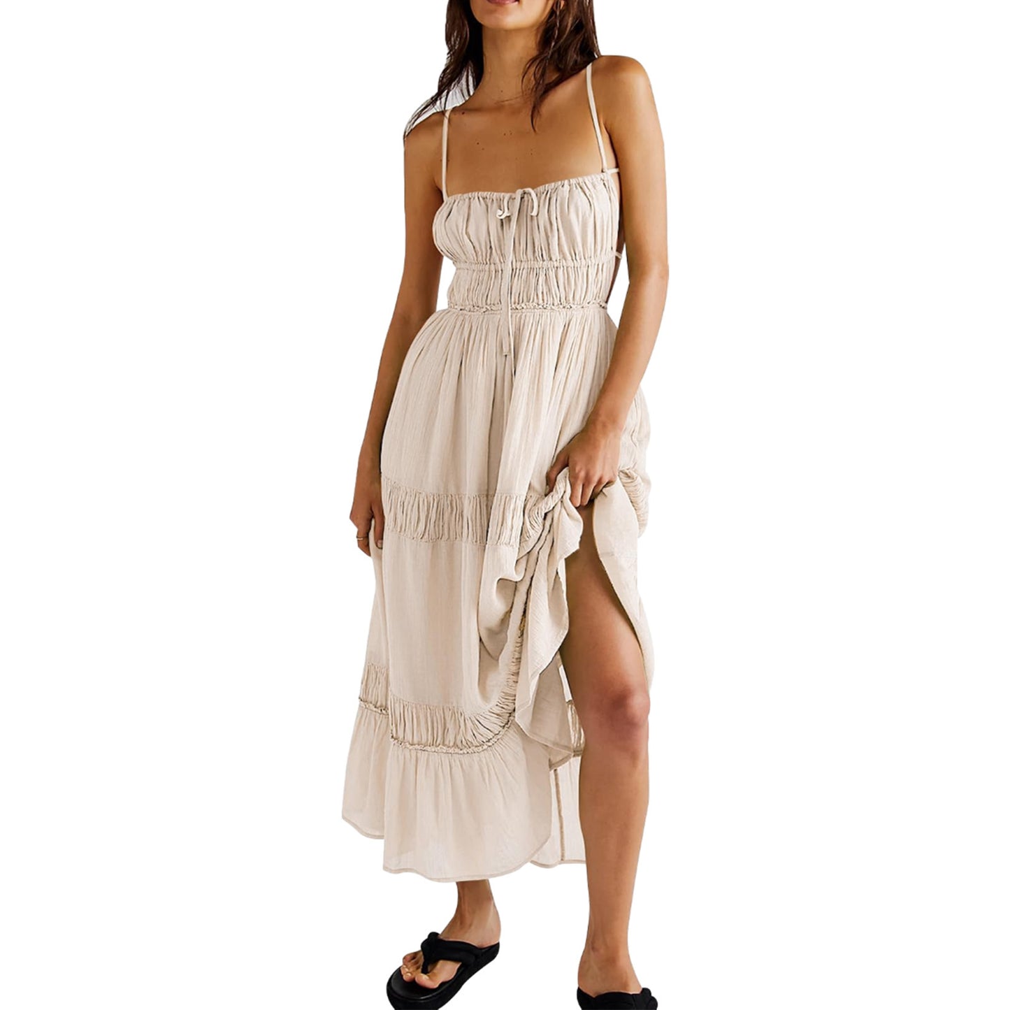 Women's Clothing Temperament Camisole Large Swing Dress