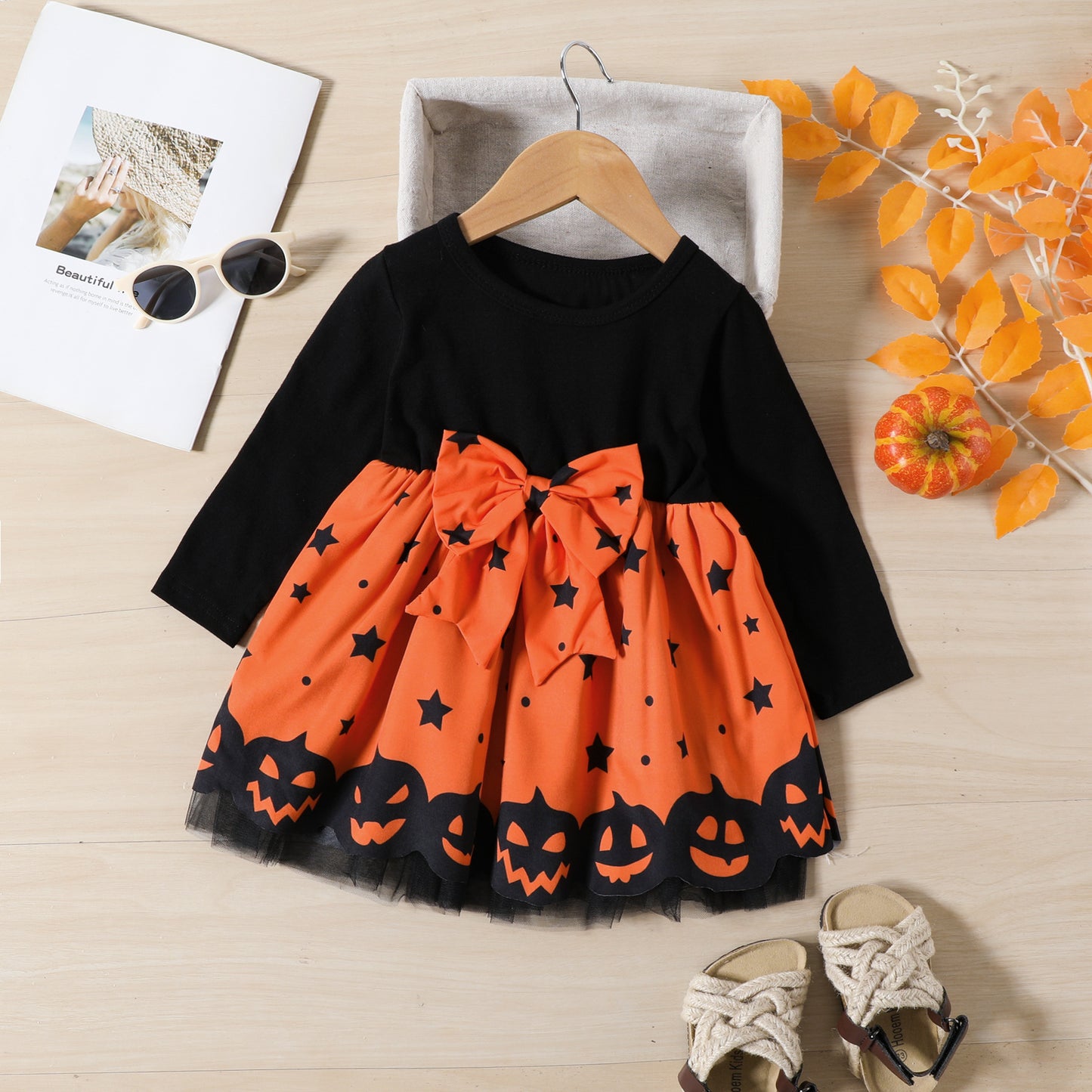 Robe en maille à manches longues pour enfants Halloween