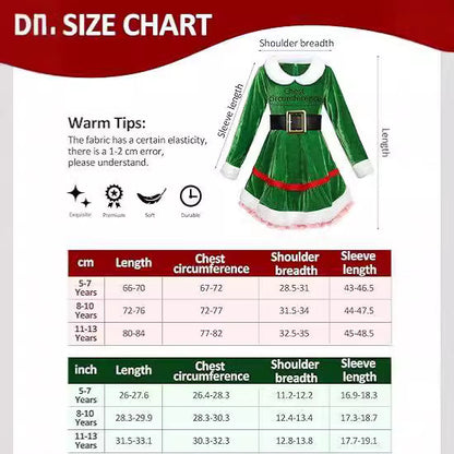 Women's Christmas Elf Clothing Suit Velvet Dress Belt Striped Over The Knee Thigh High Socks