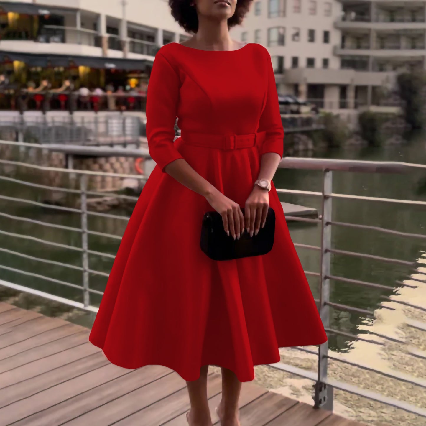 Vestido de banquete de dama de honor elegante y de moda para mujer