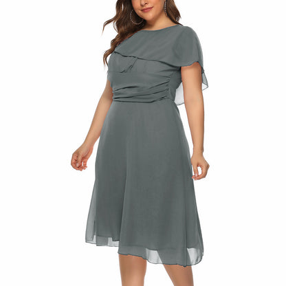 European And American Elegant Chiffon Plus Size Dress