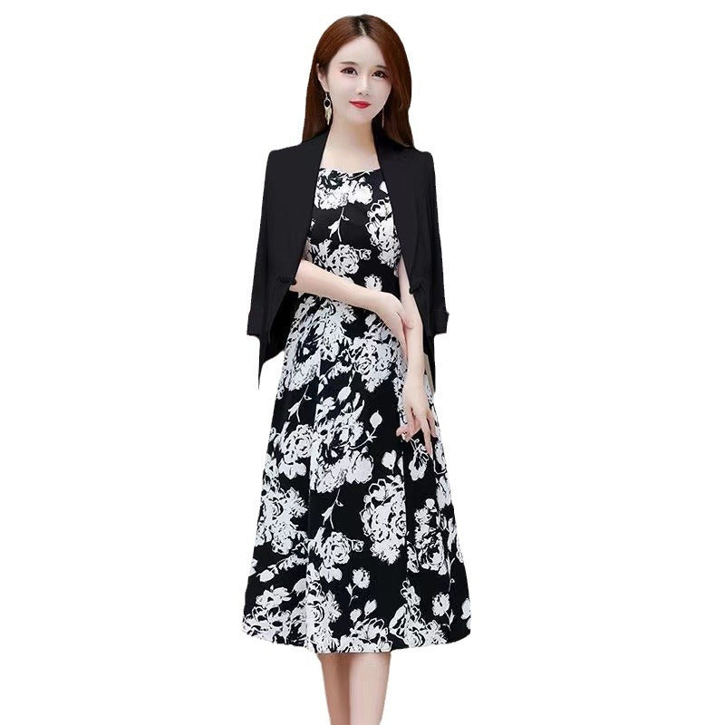 Fashion Elegant Lady Small Suit Two-piece Suit Dress