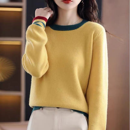 Women's Fashion Fondant Round Neck Multicolor Loose Slimming All-match Sweater