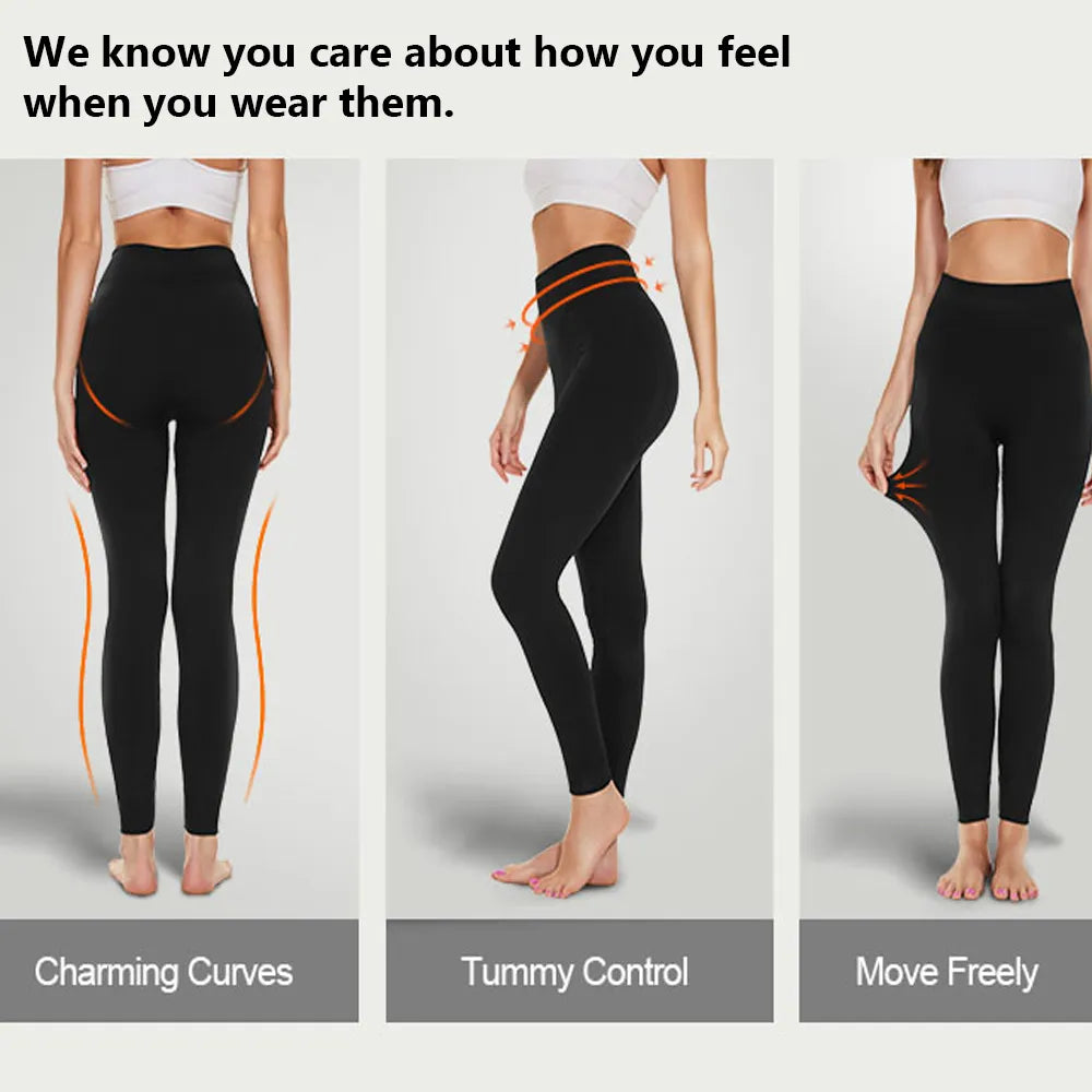 Winter Women Shapewear Thermal Leggings High Waist Tummy Control Body Shaper Female Leggings Black Slim Fitness Skiing Pants