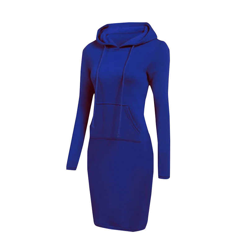 Robe sweat-shirt à capuche pour femmes, manches longues, ample, décontractée, grande taille, chaude, avec poches, Midi, vêtements de printemps et d'hiver, nouvelle collection 2021