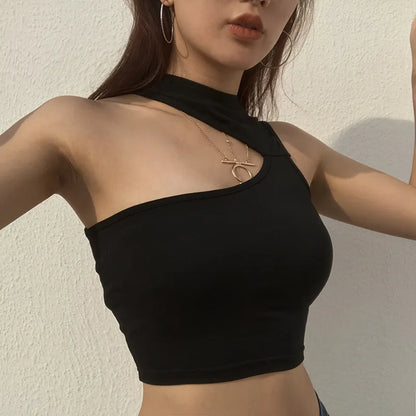 2020 Summer Sleeveless Sexy Women Girls Summer Vest Crop Top Shirt Blouse Casual Slim Black Tanks Hot S M L