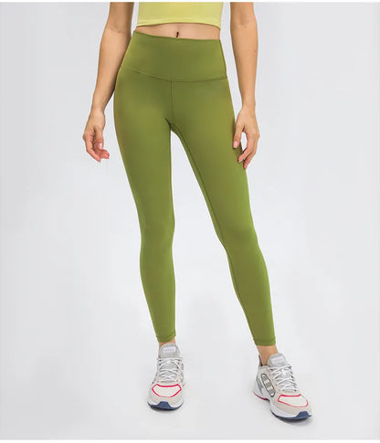 Pantalones de Yoga con sensación de segunda piel para mujer, mallas deportivas elásticas en 4 direcciones, a prueba de sentadillas, 18 colores