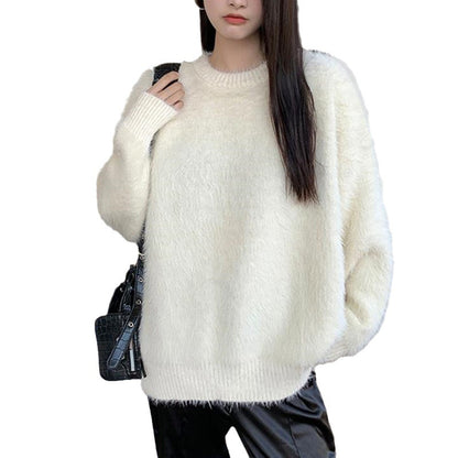 White Lazy Sweater Women's Outer Wear