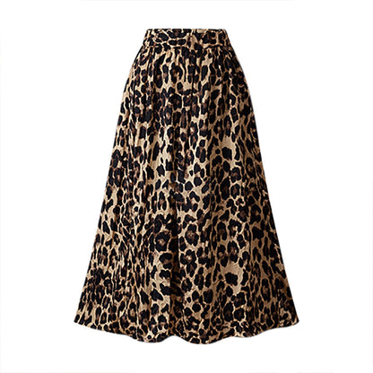 European Station Leopard Print Casual Skirt