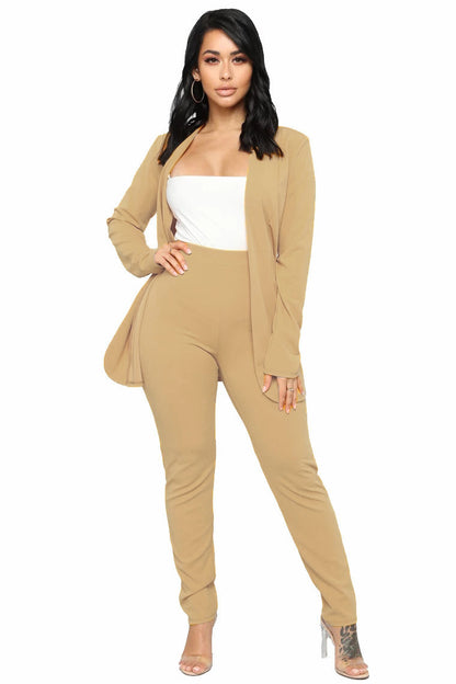 Career Casual Long Sleeve Pants Small Suit Outfit