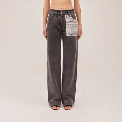 Pantalon assorti avec impression de lettres et d'étiquettes