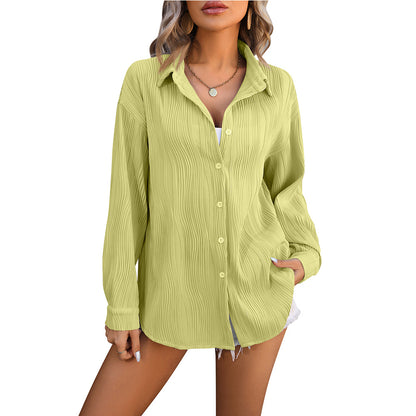 European And American Wave Texture Loose Fashion Shirt