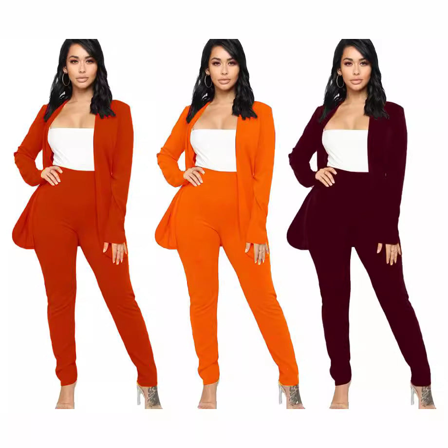 Career Casual Long Sleeve Pants Small Suit Outfit