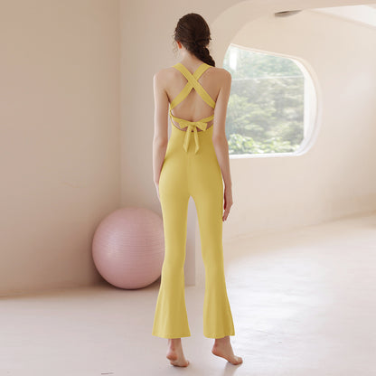 Yoga Jumpsuit Cross Beauty Back Integrated With Chest Pad