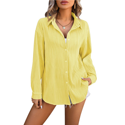 European And American Wave Texture Loose Fashion Shirt