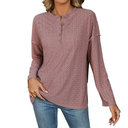 Women's Long-sleeved Knitted Jacquard Top