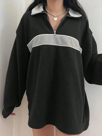 Sudadera con capucha informal de manga larga para mujer