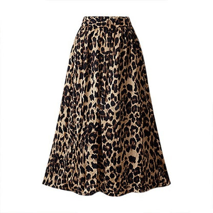 European Station Leopard Print Casual Skirt