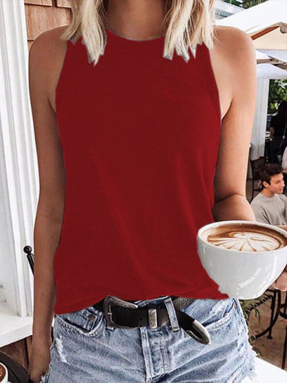 Solid Color Sleeveless Vest T-shirt