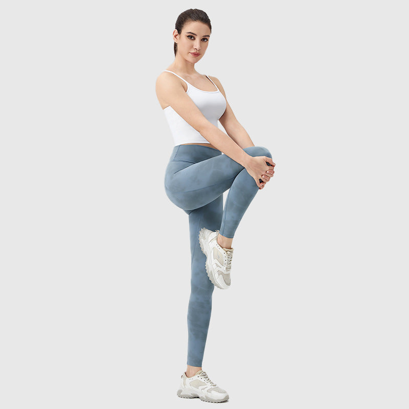 Pantalones de yoga estampados con tacto nude para mujer