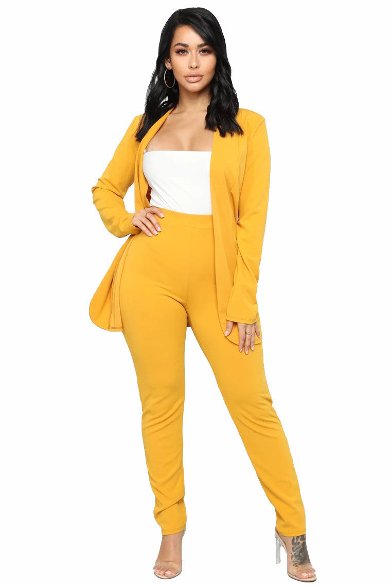 Career Casual Long Sleeve Pants Small Suit Outfit