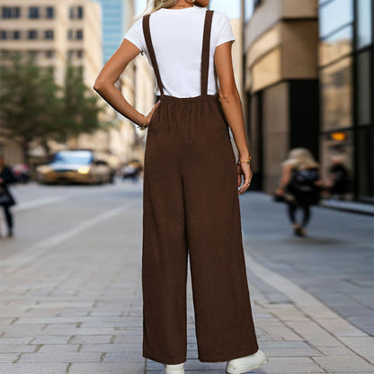 Fashion Women's Wear Corduroy Mid-waist Overalls