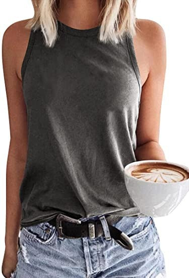 Solid Color Sleeveless Vest T-shirt