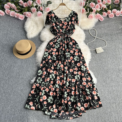 Robe florale capricieuse féerique pour femmes, été