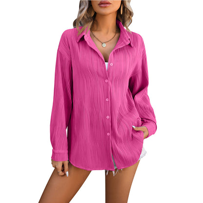 European And American Wave Texture Loose Fashion Shirt