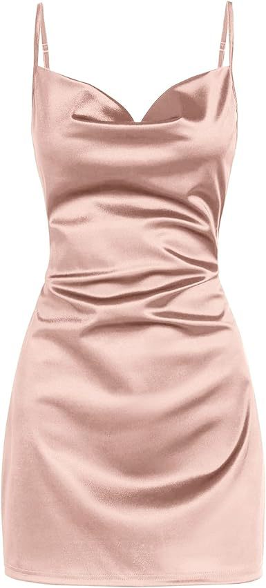 Robe en Satin dos nu à lacets, bretelles, Sexy, élégante, été