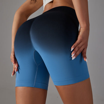 Seamless Abdominal Pants High Elastic Gradient Color Peach Hip Tight Sports Yoga Pants High Waist