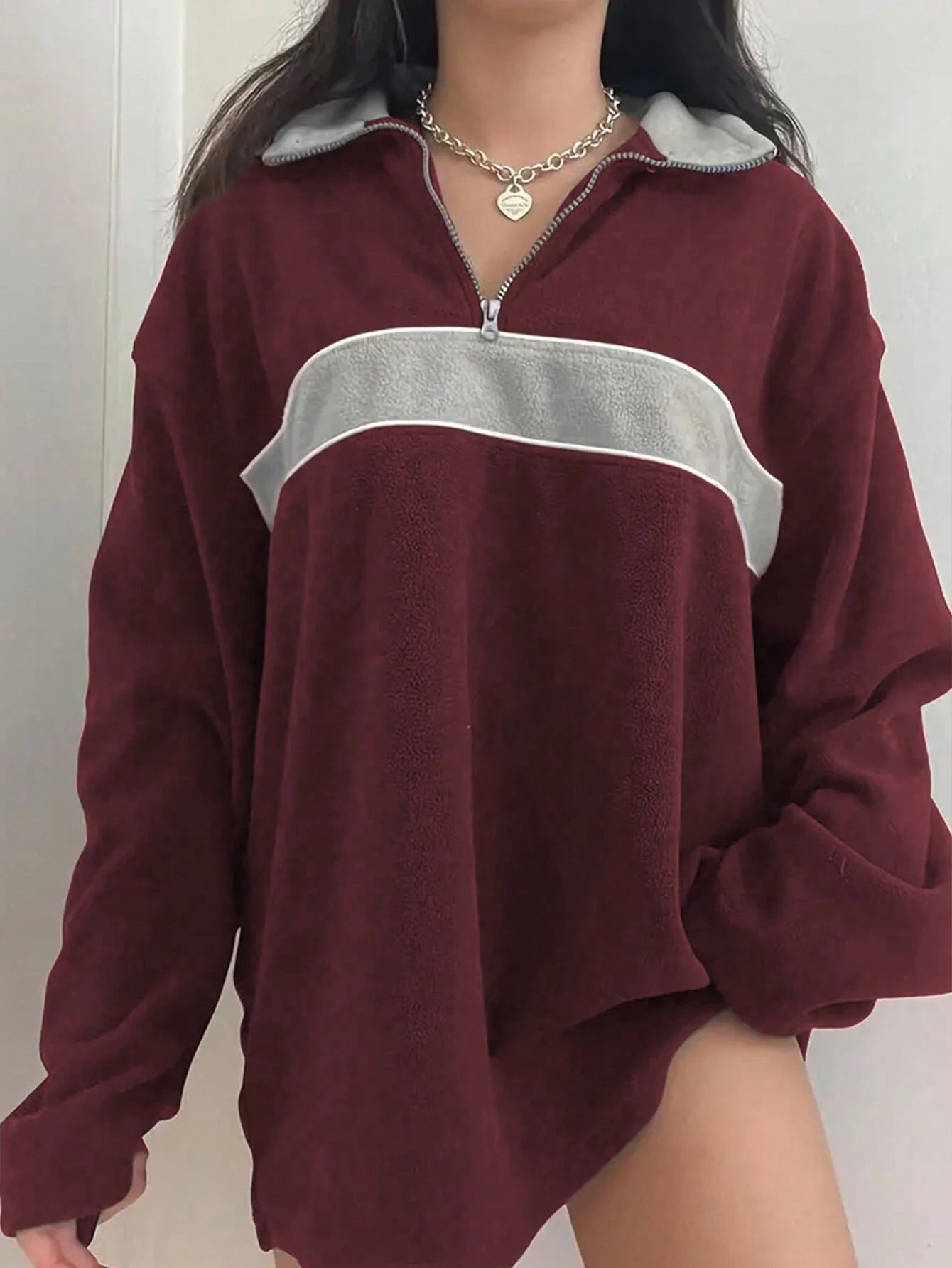 Sudadera con capucha informal de manga larga para mujer