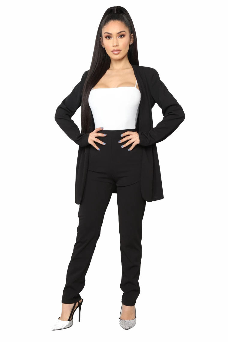 Career Casual Long Sleeve Pants Small Suit Outfit