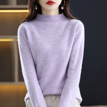 Merino Half-collar Wool Sweater Women