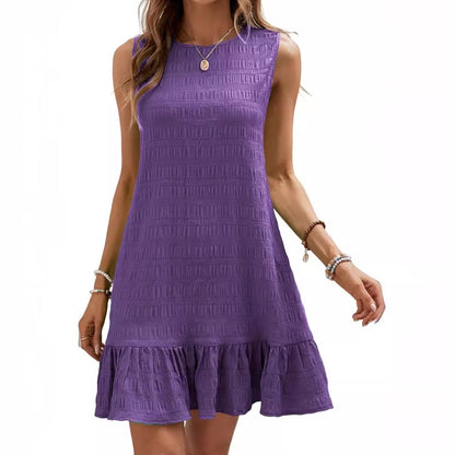 All-matching Sleeveless Round Neck Dress