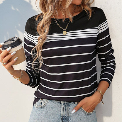 Fashion Women's Wear Striped Long Sleeve T-shirt