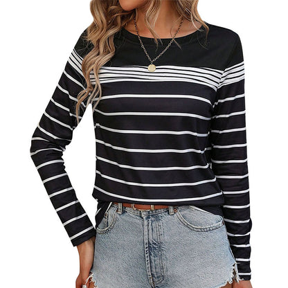 Fashion Women's Wear Striped Long Sleeve T-shirt