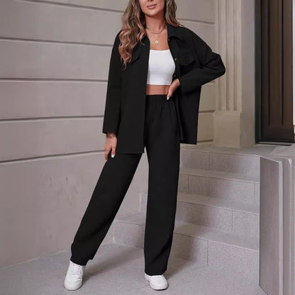 Lapel Cardigan Casual Suit Women