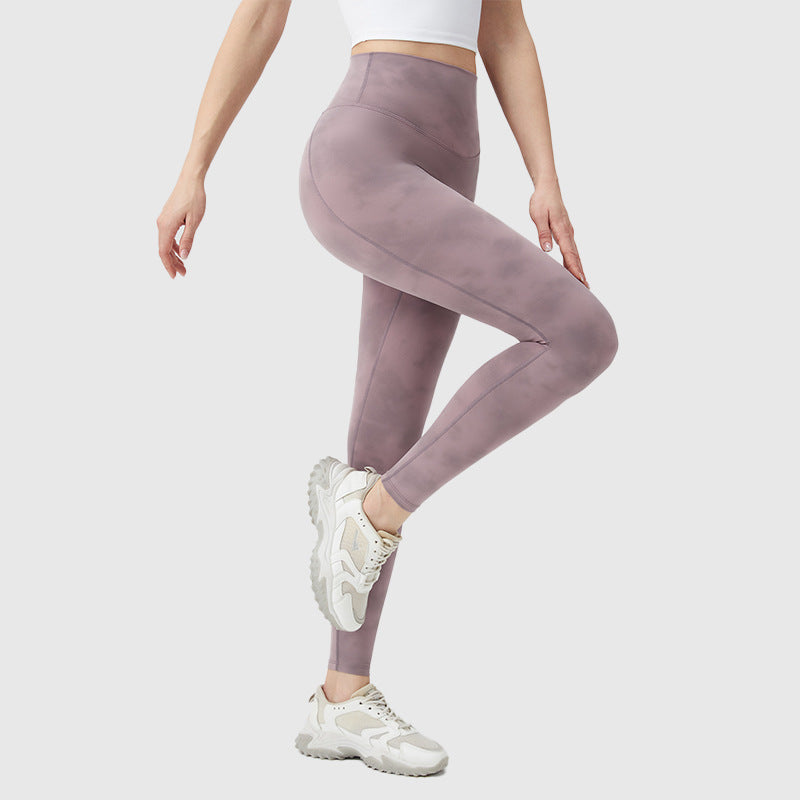 Pantalones de yoga estampados con tacto nude para mujer