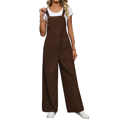 Fashion Women's Wear Corduroy Mid-waist Overalls