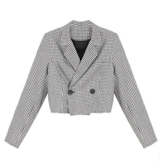 Manteau noir et blanc de style britannique pour l'automne