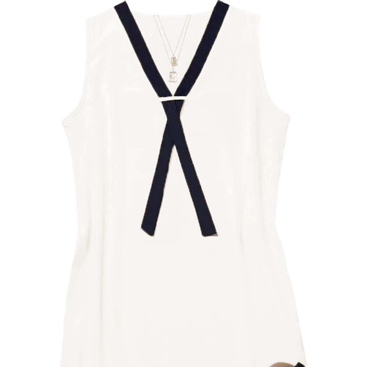 Fashion Camisole Contrast Color V-neck Dress