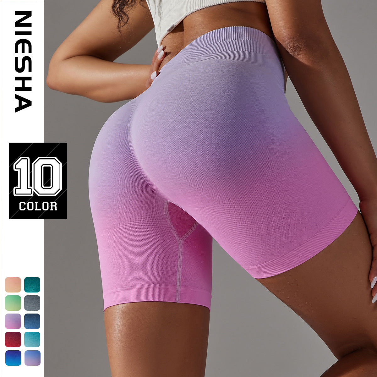 Seamless Abdominal Pants High Elastic Gradient Color Peach Hip Tight Sports Yoga Pants High Waist