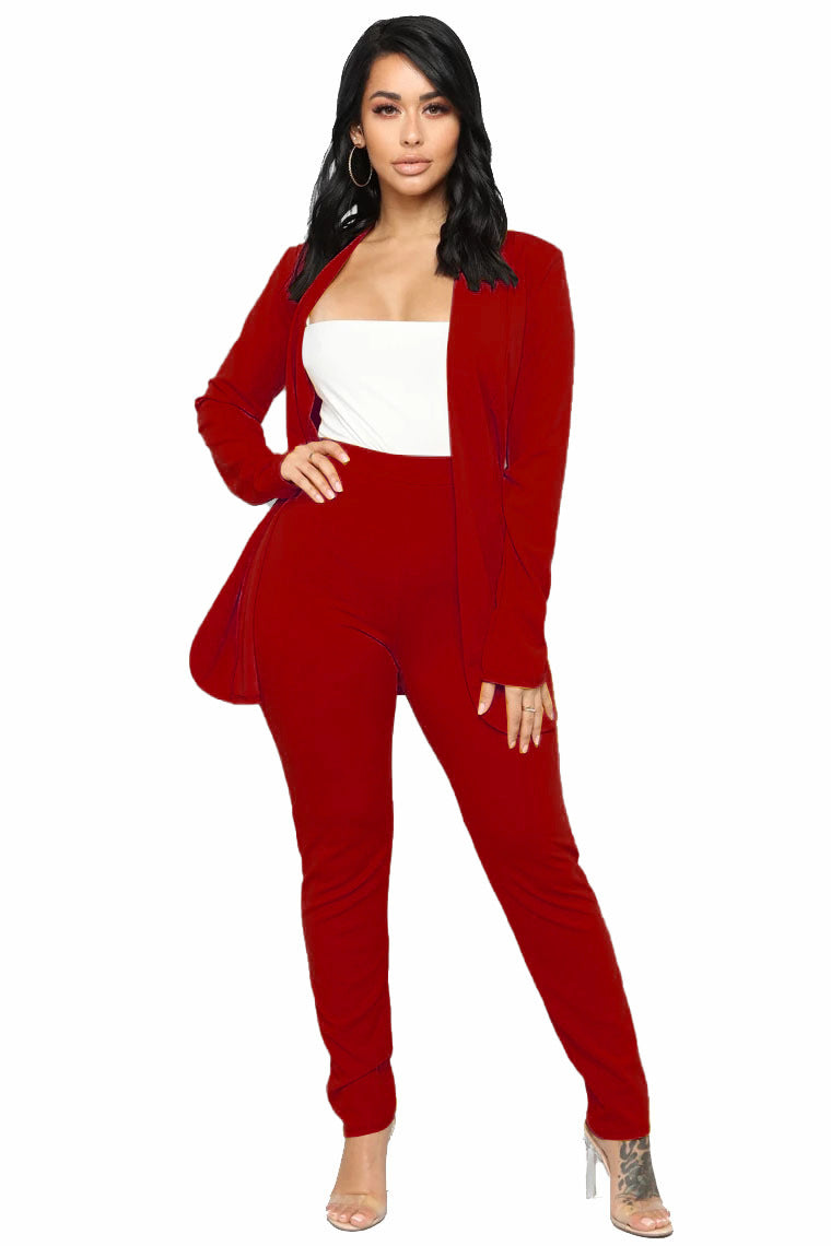 Career Casual Long Sleeve Pants Small Suit Outfit