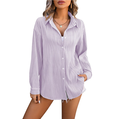 European And American Wave Texture Loose Fashion Shirt