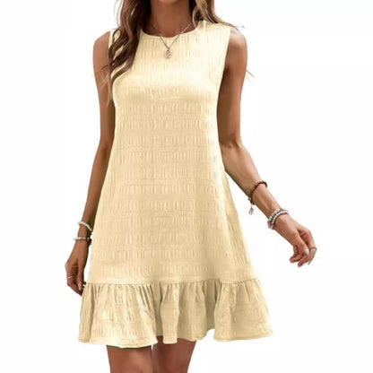 All-matching Sleeveless Round Neck Dress