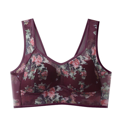 Underwear One-piece Fixed Cup Without Steel Ring Printing Vest Bra