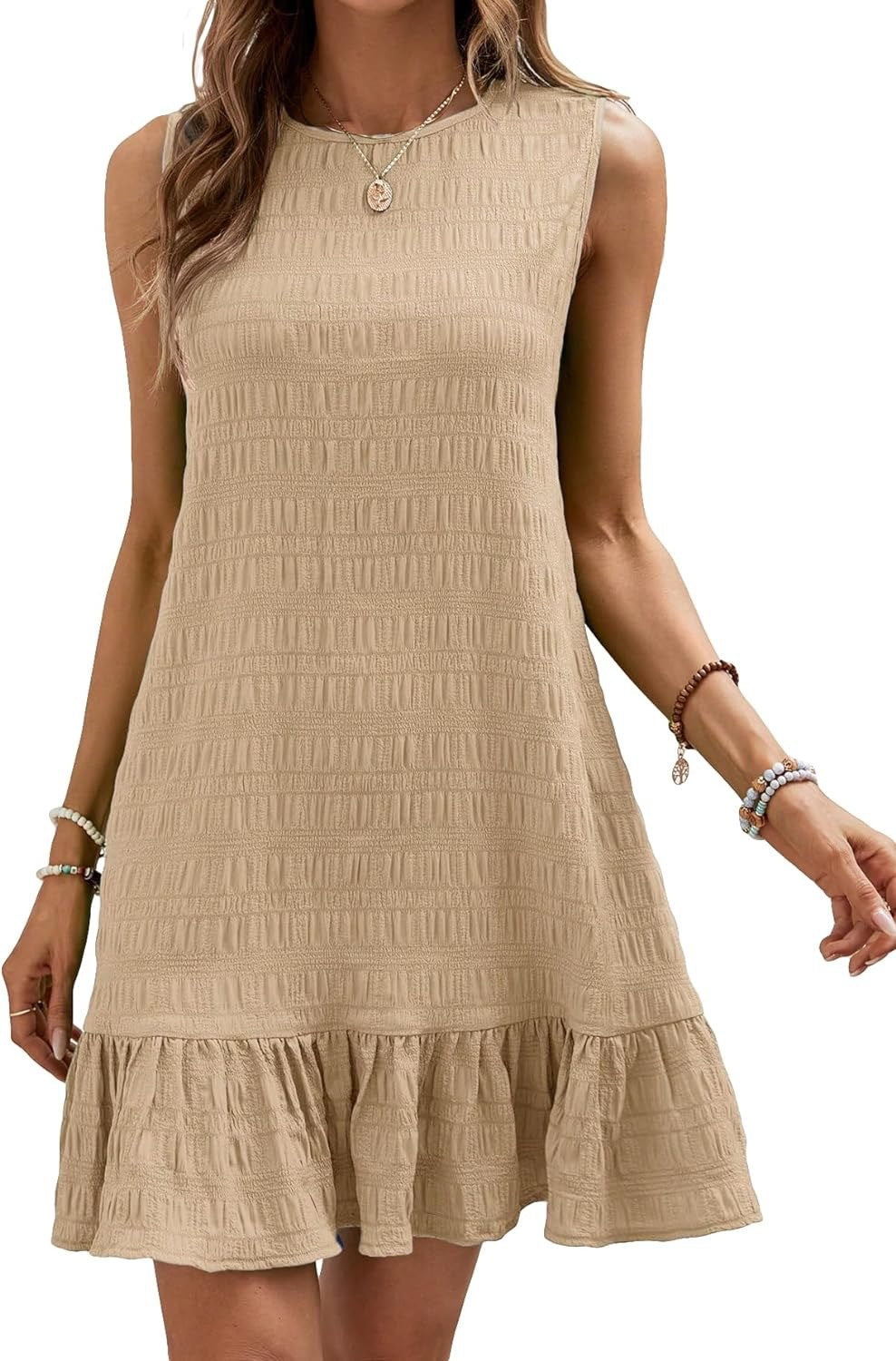 All-matching Sleeveless Round Neck Dress